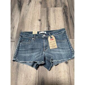 Levis Shorty Short Adjustable Waistband Denim Shorts 12 Reg